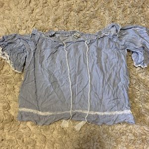 Striped off the shoulder top